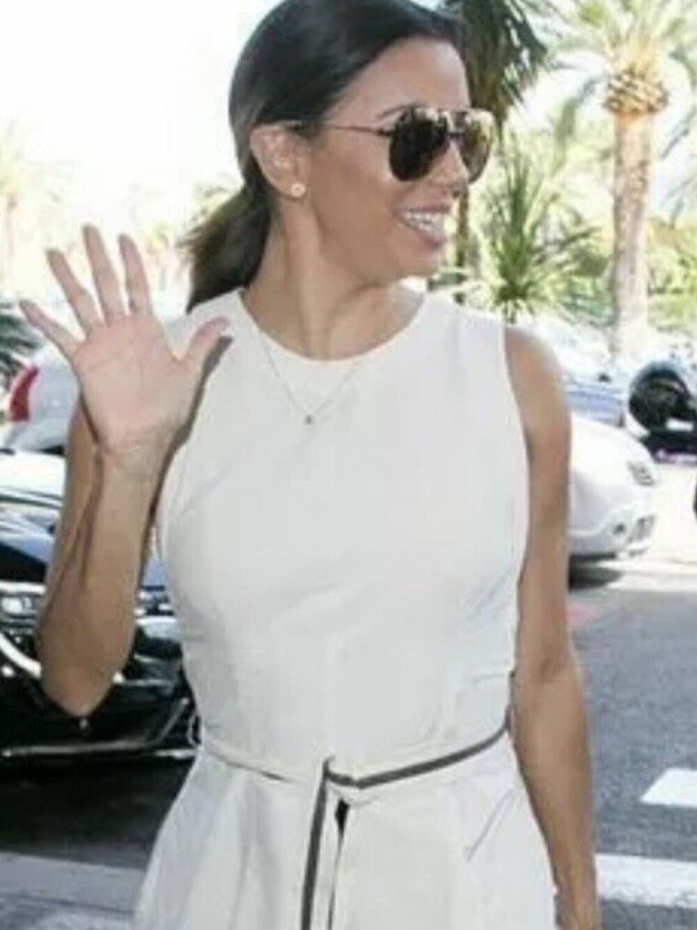 $3995 BRUNELLO CUCINELLI COTTON BLEND IVORY DRESS WITH MONILI BELT SIZE M - Picture 2 of 14